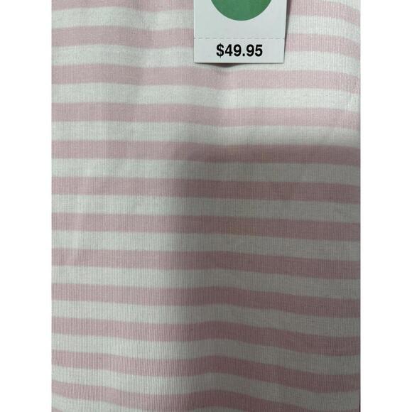NWT LANDS' END Women's pink/white striped Knit Pajama Top Sz M 10-12 MSRP $49.95 - Picture 4 of 4
